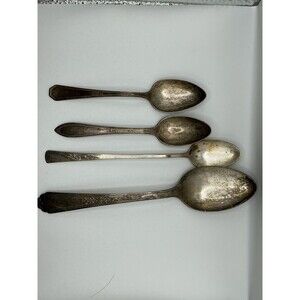 Vintage Mixed Lot of 4 Flatware Silverware Spoons ROGERS PLYMOUTH REVELATION